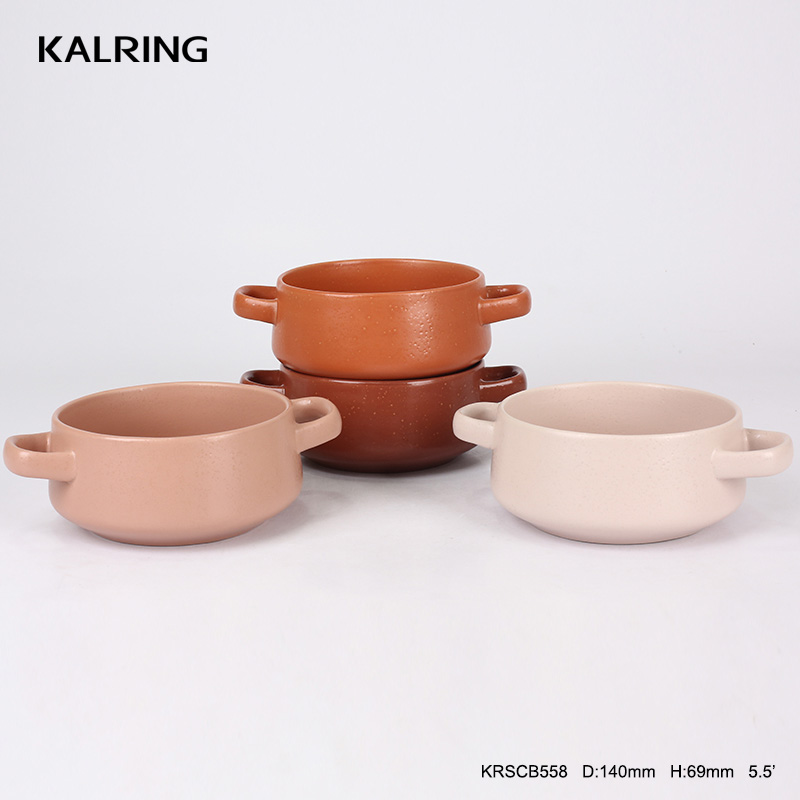 Stoneware mug ceramic bowl with reactive color glaze