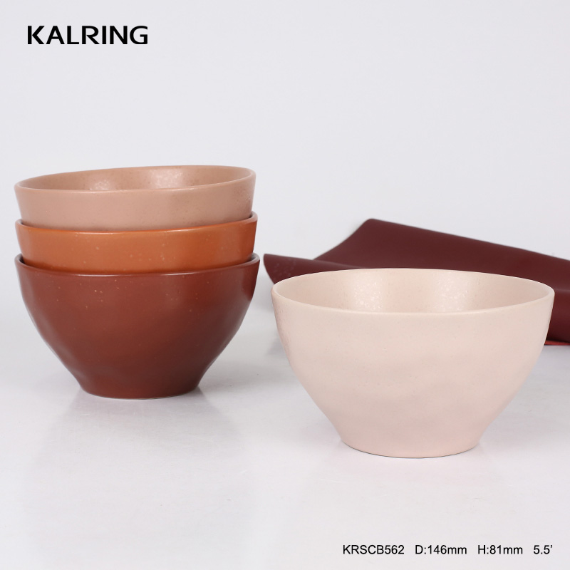 Stoneware mug ceramic bowl with reactive color glaze