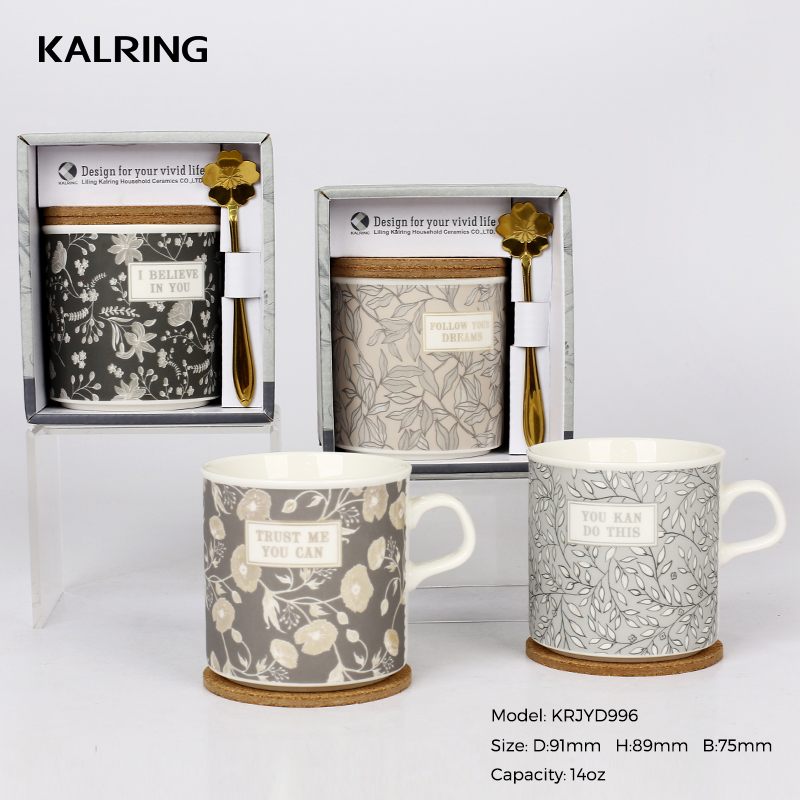 Ceramic mug coffee mug with dull polish decal gift mug best selling model