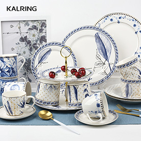 Ceramic dinner set with mug,plate,and coffee set with golden design for wholesale