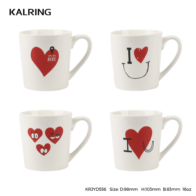 New bone china mug with sweet heart design for Valentine's day