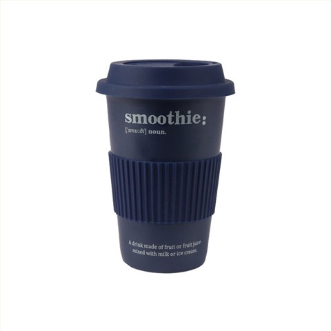 Handleless cup with silicone lid, comes with a heat-insulating silicone sleeve, 370ml, best-selling