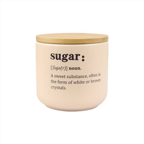 Ceramic Tea & Sugar Storage Jars with Bamboo Lids, 500ml Kitchen Canisters Set