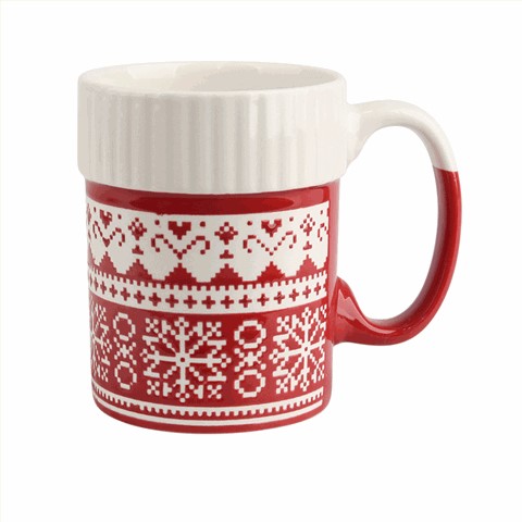 Christmas Knit - Pattern Ceramic Mugs, Festive 400ml Drinkware for Hot Beverages Christmas Knit - Pattern Ceramic Mugs, Festive 400ml Drinkware for Hot Beverages