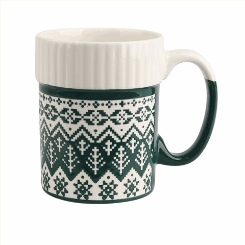 Christmas Knit - Pattern Ceramic Mugs, Festive 400ml Drinkware for Hot Beverages Christmas Knit - Pattern Ceramic Mugs, Festive 400ml Drinkware for Hot Beverages
