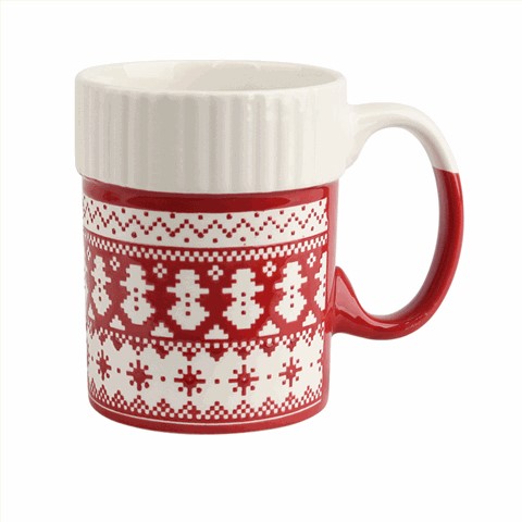 Christmas Knit - Pattern Ceramic Mugs, Festive 400ml Drinkware for Hot Beverages Christmas Knit - Pattern Ceramic Mugs, Festive 400ml Drinkware for Hot Beverages