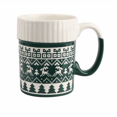 Christmas Knit - Pattern Ceramic Mugs, Festive 400ml Drinkware for Hot Beverages Christmas Knit - Pattern Ceramic Mugs, Festive 400ml Drinkware for Hot Beverages