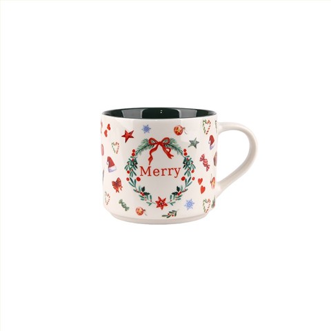 400ml Christmas Themed Ceramic Mugs Set - 4-Piece Festive Drinkware 400ml Christmas Themed Ceramic Mugs Set - 4-Piece Festive Drinkware