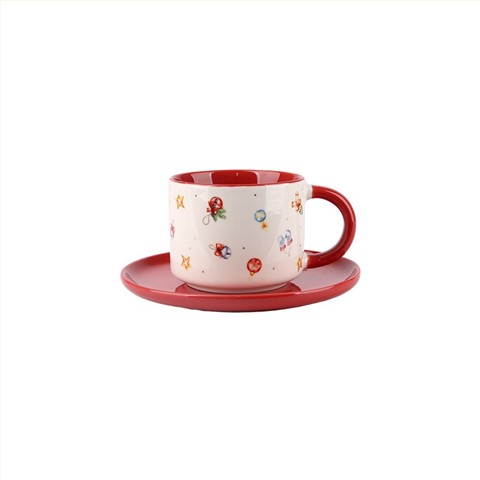 Christmas Tree-Shaped Plates & Mug-Saucer Sets - Festive Tableware Collection