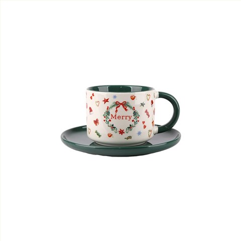 Christmas Tree-Shaped Plates & Mug-Saucer Sets - Festive Tableware Collection