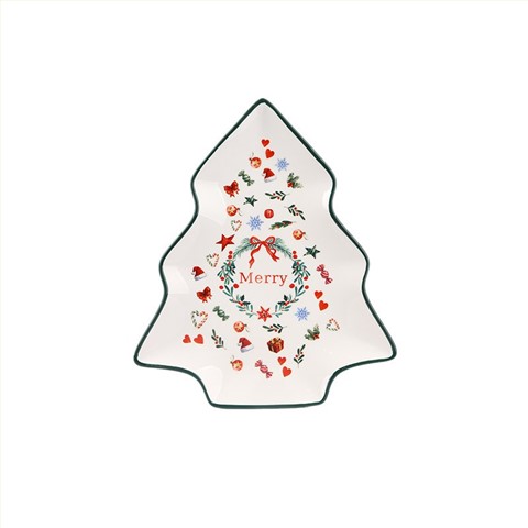 Christmas Tree-Shaped Plates & Mug-Saucer Sets - Festive Tableware Collection