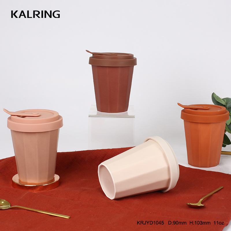 Ceramic mug travel mug difference size with lid take away style