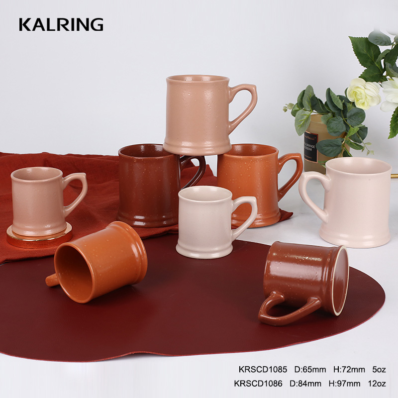 Stoneware mug ceramic bowl with reactive color glaze