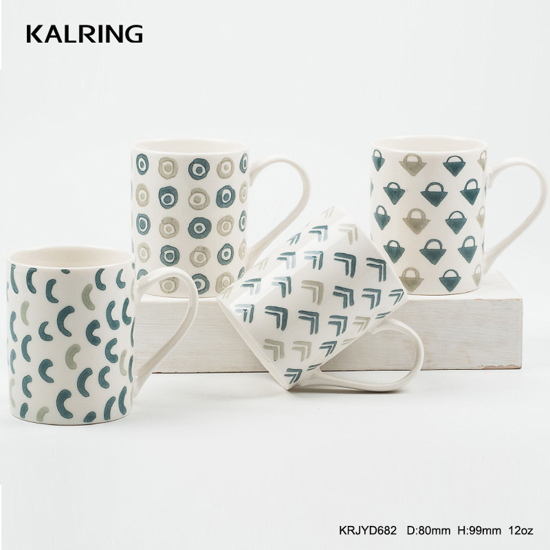 New bone China mug white mug with decal