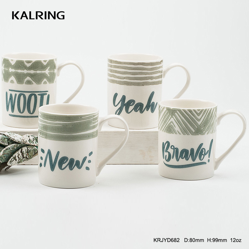 New bone China mug white mug with decal