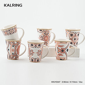 Ceramic cup Drinking mug with twelve designs