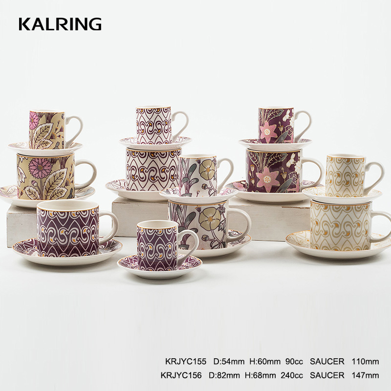 New bone China cup and saucer espresso cup and saucer 90cc and 240cc