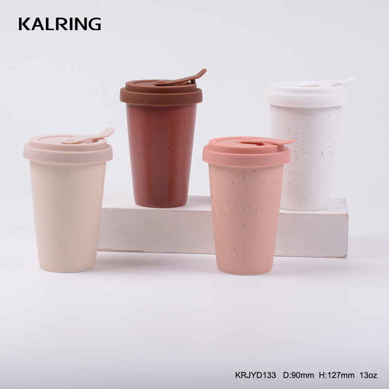 Porcelain mug Travel mug with silicone cover sesame glaze different size