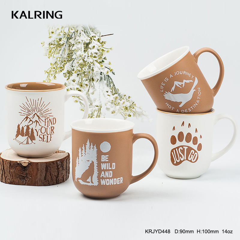 New bone China milk mug coffee mug with outdoor design