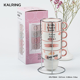 ceramic coffee mugs stackable mug with metal stand