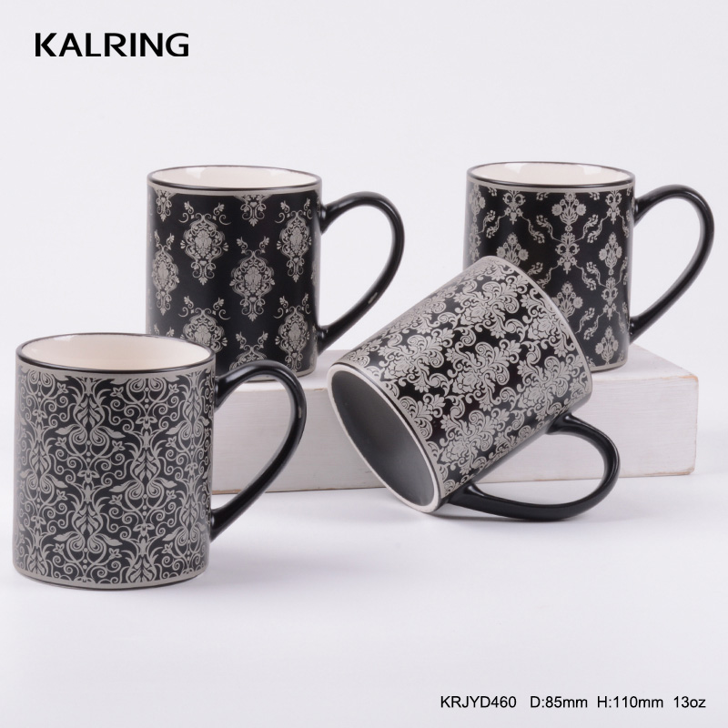 personalized ceramic coffee mugs matt glaze with decal