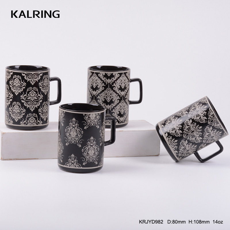 personalized ceramic coffee mugs matt glaze with decal