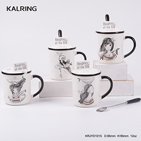 mobile phone holder creative ceramic mug with lid Cartoon design