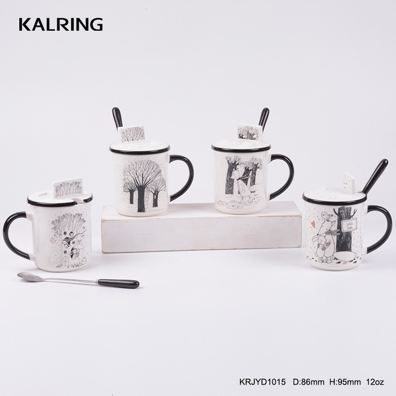 mobile phone holder creative ceramic mug with lid Cartoon design