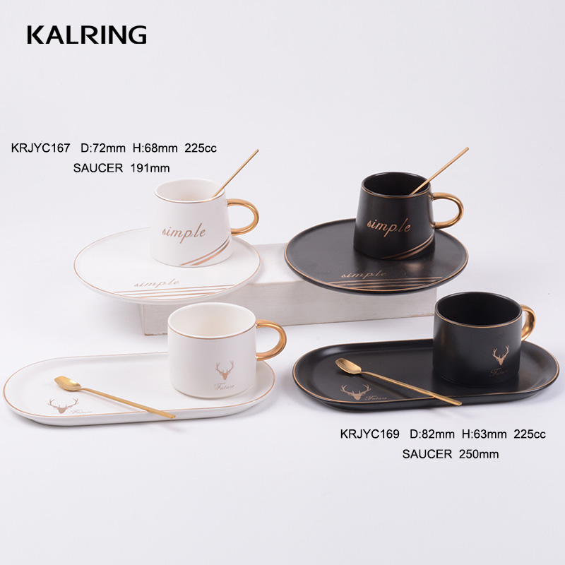 New Arrival Ceramic High End Cup and Saucer with Luxury Gift Cofffee Mug and bowl for Promotion