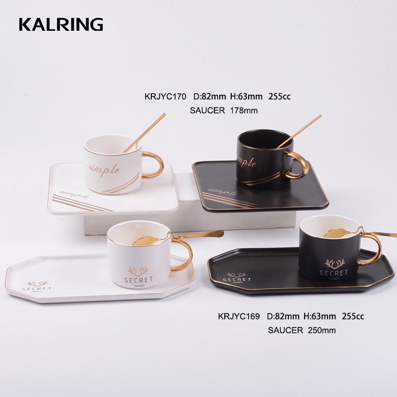 New Arrival Ceramic High End Cup and Saucer with Luxury Gift Cofffee Mug and bowl for Promotion