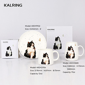 Porcelain tableware new bone china plate ceramic mug plate with animal printing