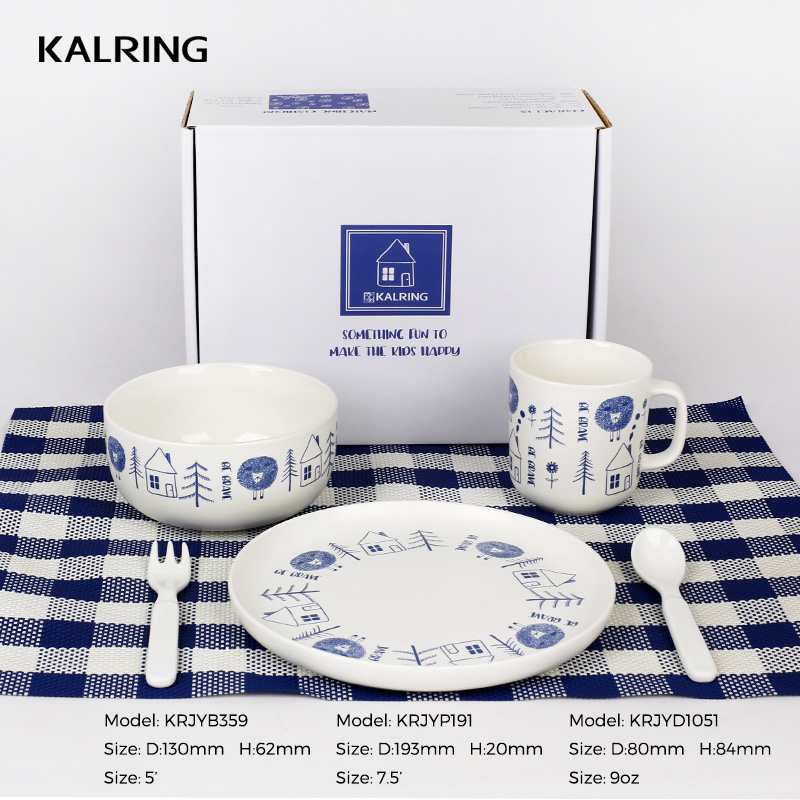 New bone China Child interest blue line tableware