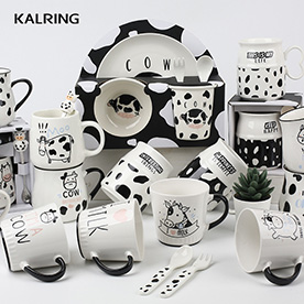 New bone China cow collection with display colorbox