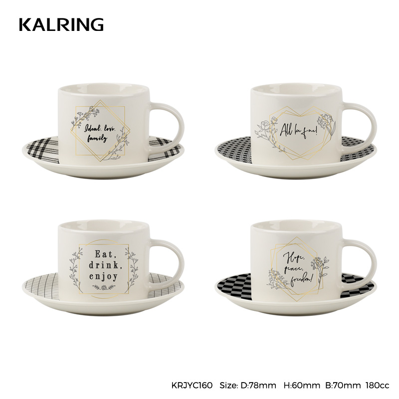 Tableware with black and white square classical design