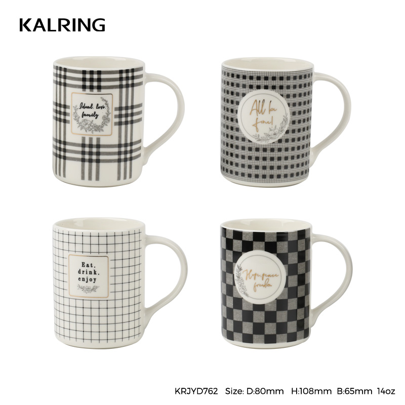 Tableware with black and white square classical design
