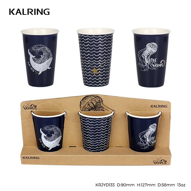 ceramic mug with ocean design for bulk sales