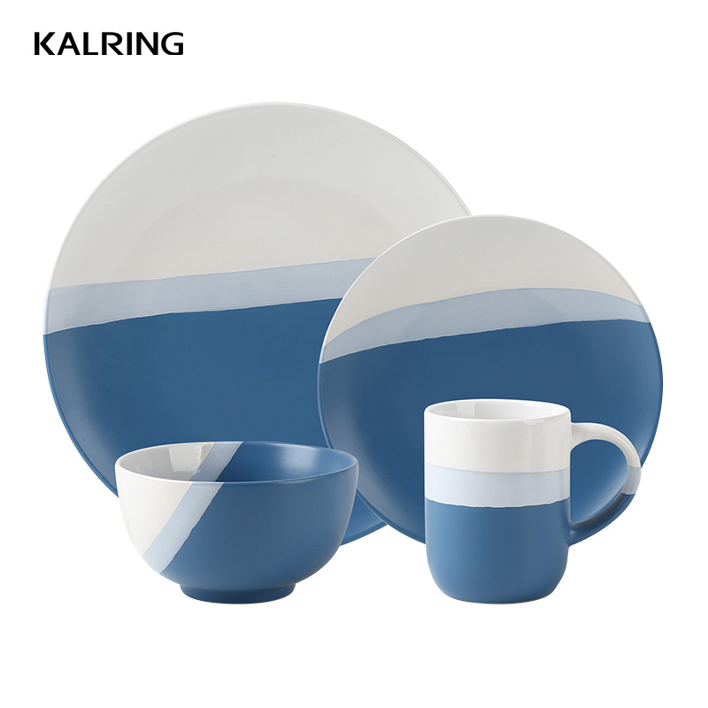 Dinner sets with two tone color for supermarket