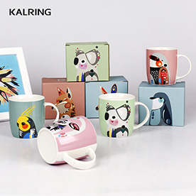 Cerramic mug gift mug with cute animal design for wholesale