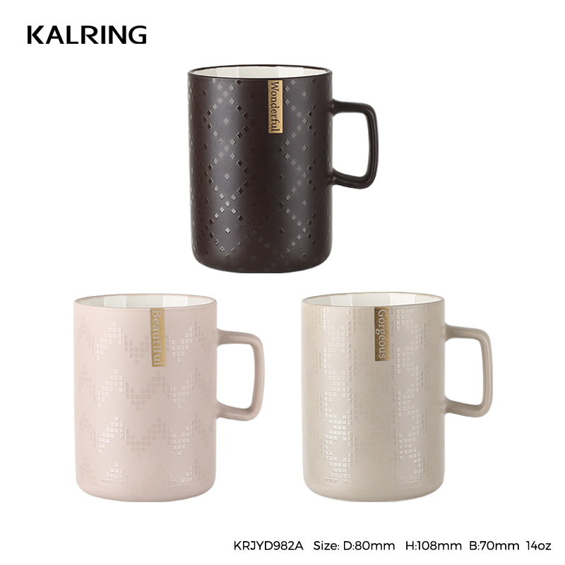 New bone china mug with color glaze mug with classic style for supermarket