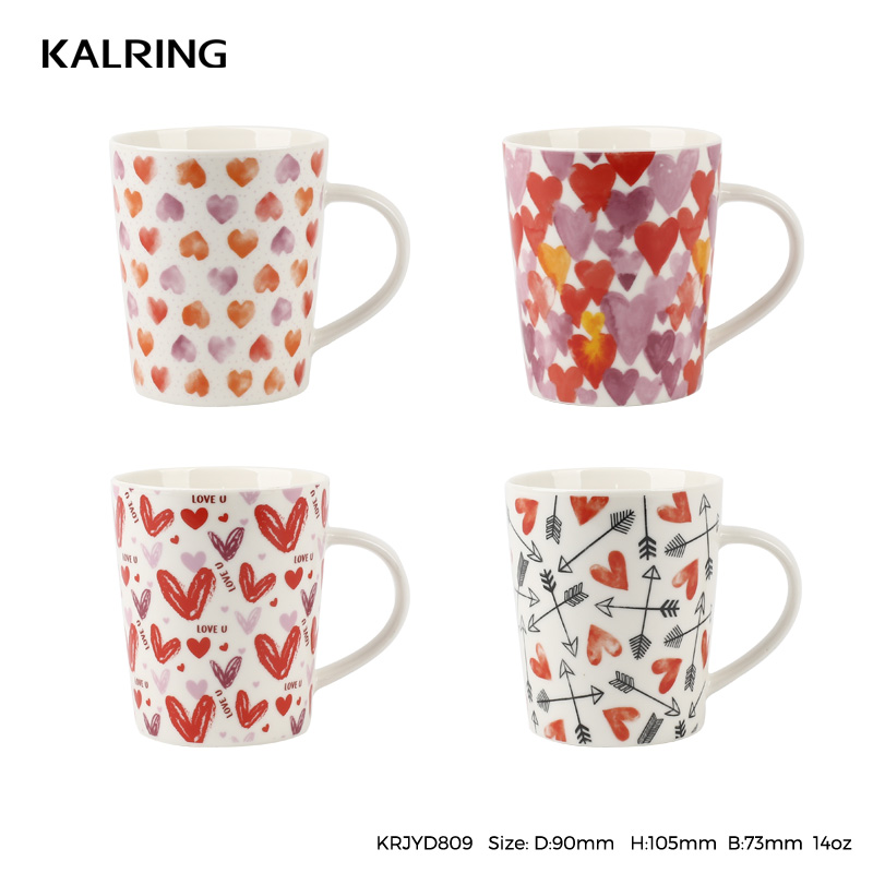 New bone china mug with sweet heart design for Valentine's day