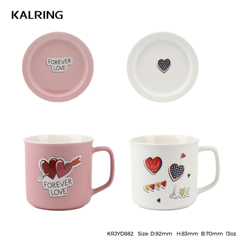 New bone china mug with sweet heart design for Valentine's day