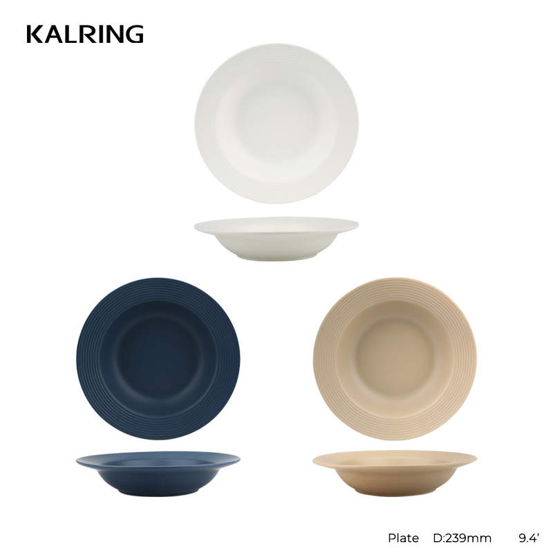 Threaded matte glazed tableware