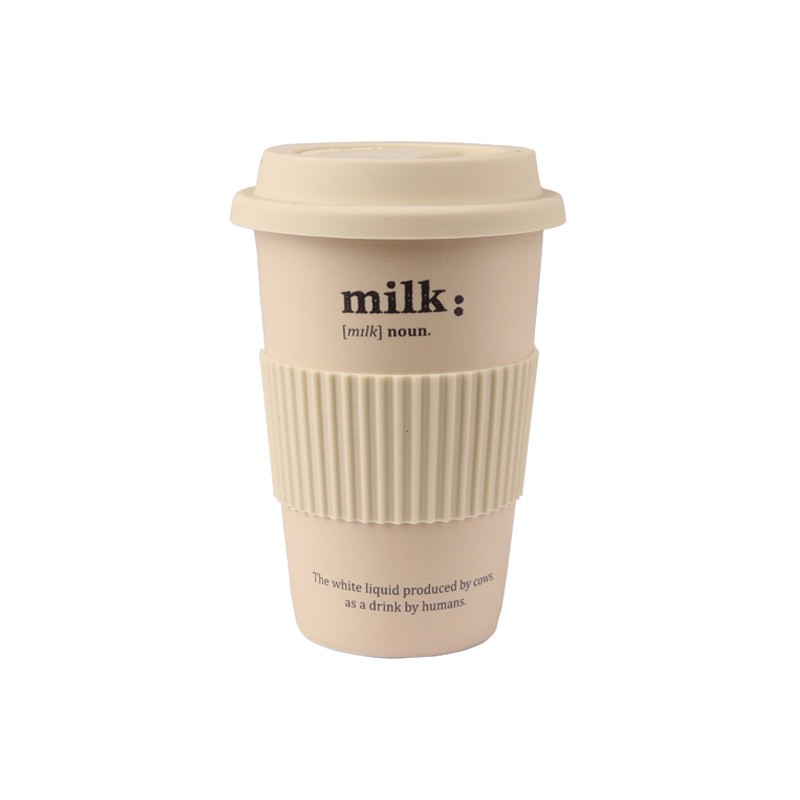 Handleless cup with silicone lid, comes with a heat-insulating silicone sleeve, 370ml, best-selling