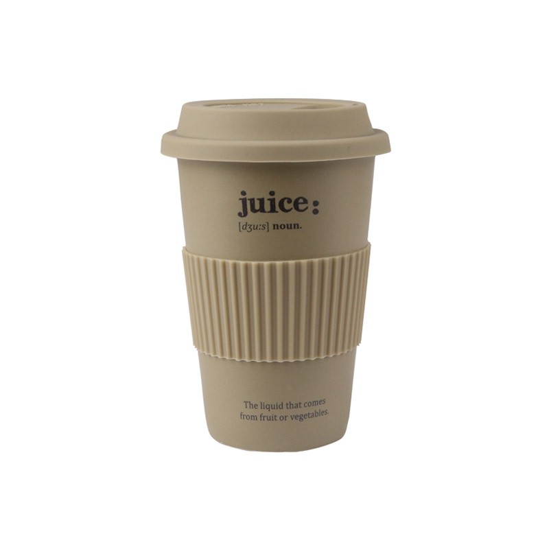 Handleless cup with silicone lid, comes with a heat-insulating silicone sleeve, 370ml, best-selling
