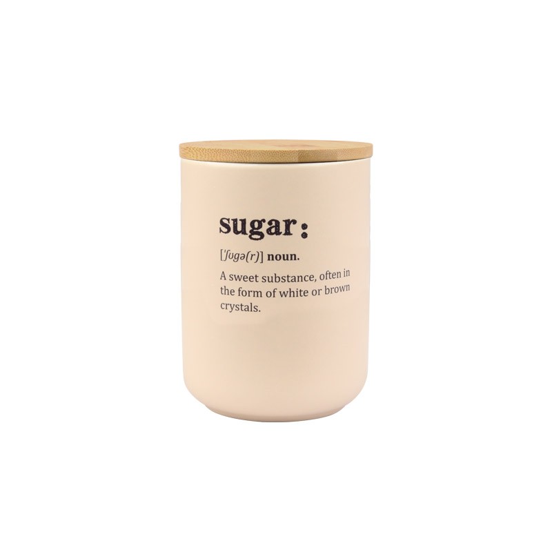 Ceramic Food Storage Jars with Bamboo Lid, 750ml Kitchen Canisters