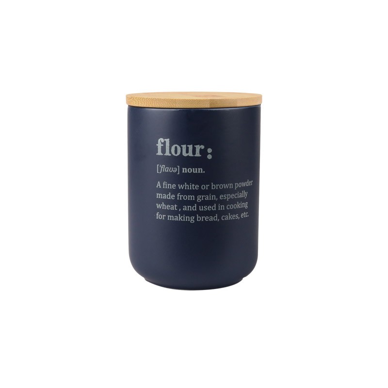 Ceramic Food Storage Jars with Bamboo Lid, 750ml Kitchen Canisters