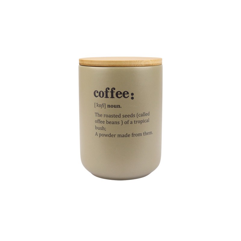 Ceramic Food Storage Jars with Bamboo Lid, 750ml Kitchen Canisters