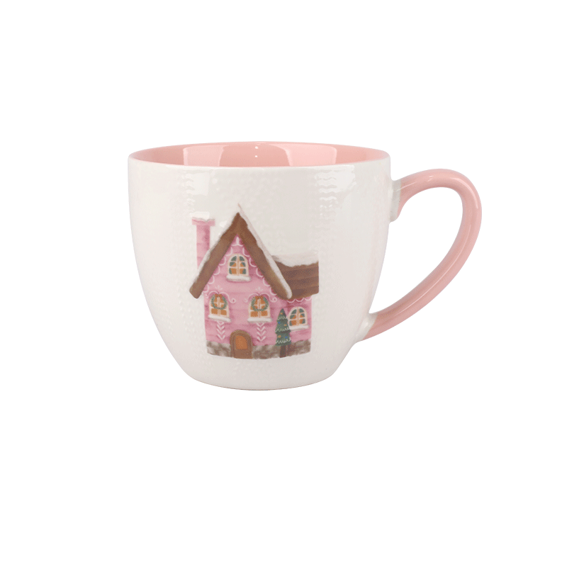 Christmas House - Themed Ceramic Mugs, Festive 440ml Drinkware for Hot Beverages