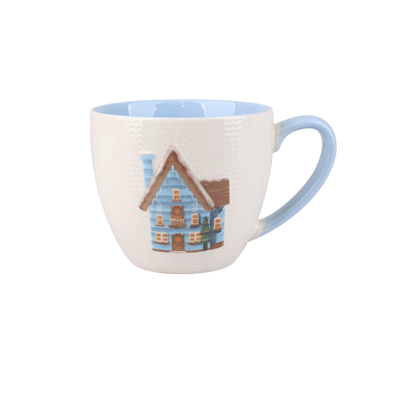 Christmas House - Themed Ceramic Mugs, Festive 440ml Drinkware for Hot Beverages