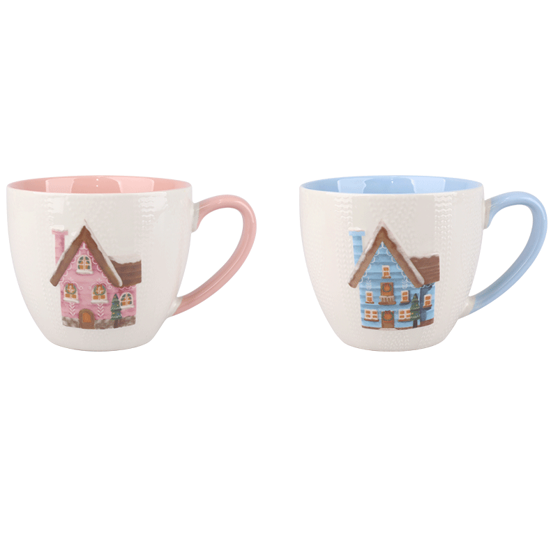 Christmas House - Themed Ceramic Mugs, Festive 440ml Drinkware for Hot Beverages